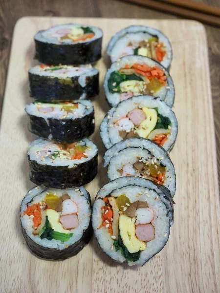 Koreański Jedzenie Warzyw Kimbap — Zdjęcie stockowe