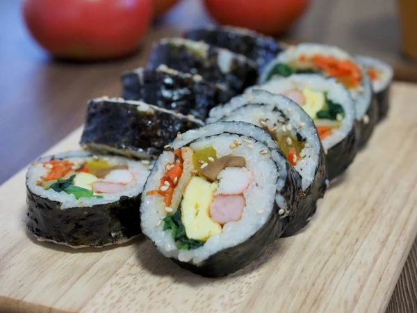 Korejské Jídlo Zeleniny Kimbap — Stock fotografie