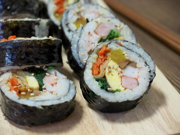 Korean Food Vegetable Kimbap — Stock Photo, Image