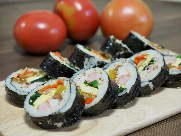 Kimbap Sayuran Makanan Korea — Stok Foto