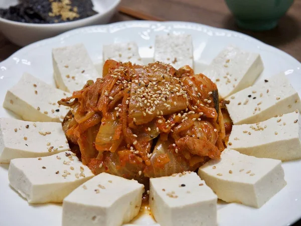Cibo Coreano Tofu Kimchi — Foto Stock