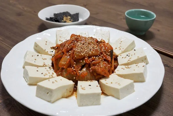 Comida Coreana Tofu Kimchi —  Fotos de Stock