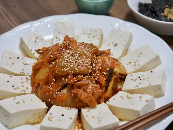 Cuisine Coréenne Tofu Kimchi — Photo