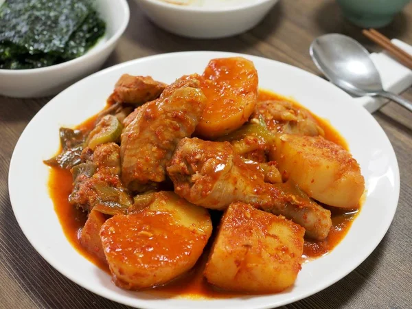 Korean Food Braised Spicy Chicken — Stok Foto