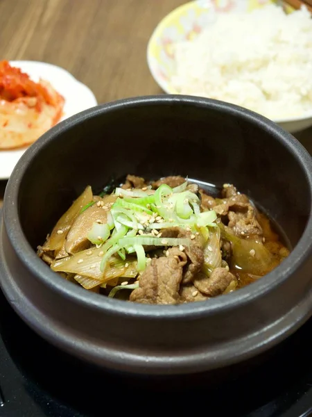 Comida Asiática Bulgogi Carne Vaca Temperada — Fotografia de Stock