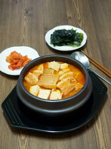 Korean Food Kimchi Stew Kimchi Jjigae — Stock Photo, Image