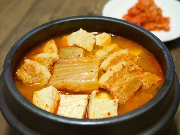 Korean Food Kimchi Stew Kimchi Jjigae — Stock Photo, Image
