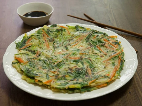Koreanische Art Pfannkuchen Gemüse — Stockfoto
