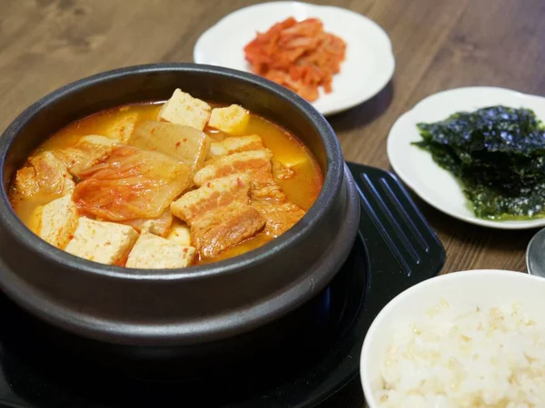 Stufato Kimchi Coreano Kimchi Jjigae — Foto Stock