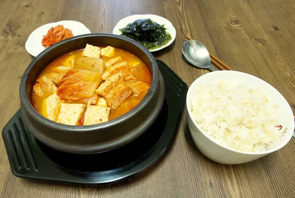 Nourriture Coréenne Ragoût Kimchi Kimchi Jjigae — Photo