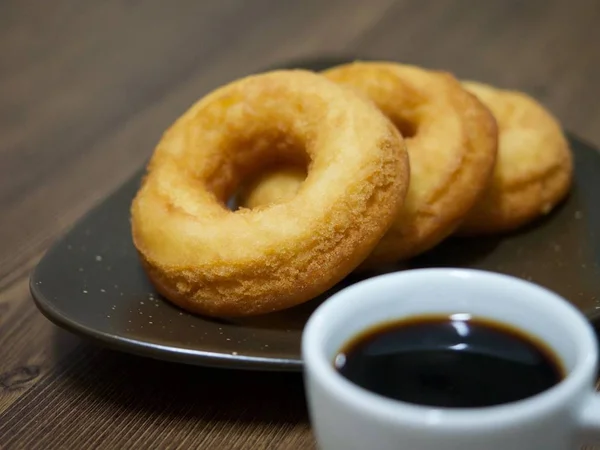 Donuts Café Azúcar Polvo Donuts —  Fotos de Stock