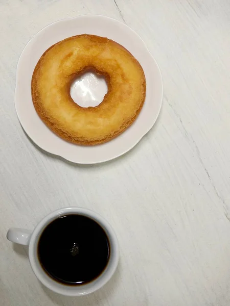 Donuts Café Azúcar Polvo Donuts —  Fotos de Stock