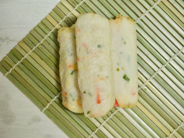 Comida Asiática Bolo Peixe Pasta Peixe Eomuk — Fotografia de Stock