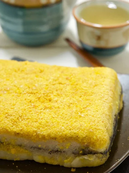 Comida Tradicional Coreana Pastel Arroz Vapor Amarillo — Foto de Stock