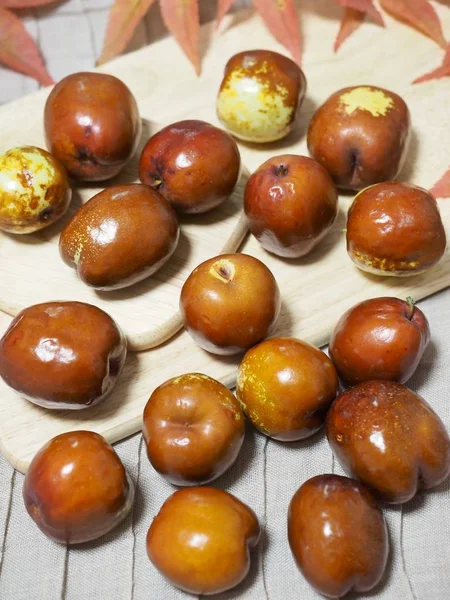 Koreaans Voedsel Vers Fruit Jujube — Stockfoto