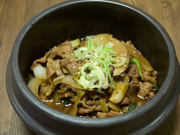 亚洲食品调味牛肉韩式烤肉 — 图库照片