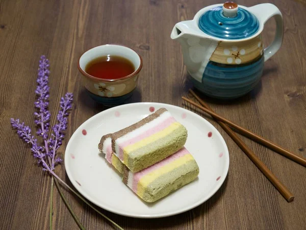 Comida Coreana Pastel Arroz Arco Iris — Foto de Stock