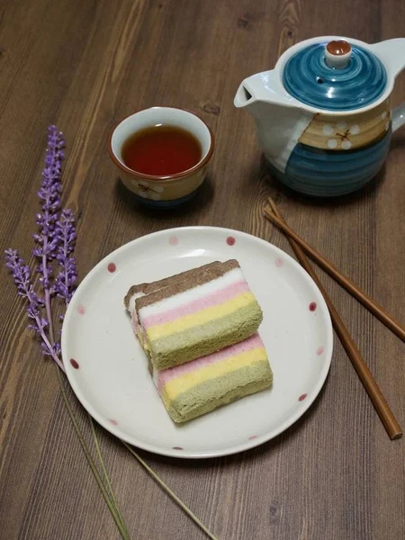 Comida Coreana Pastel Arroz Arco Iris — Foto de Stock