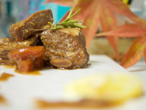 Korean food Braised Short Ribs, Beef rib steak