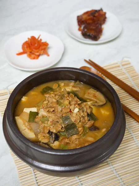 Cibo Coreano Chungkukjang Alimenti Fermentati Soia — Foto Stock