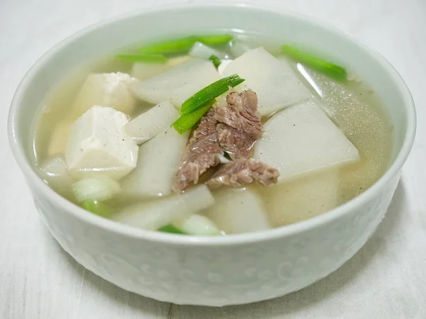 Nourriture Coréenne Soupe Radis Boeuf — Photo