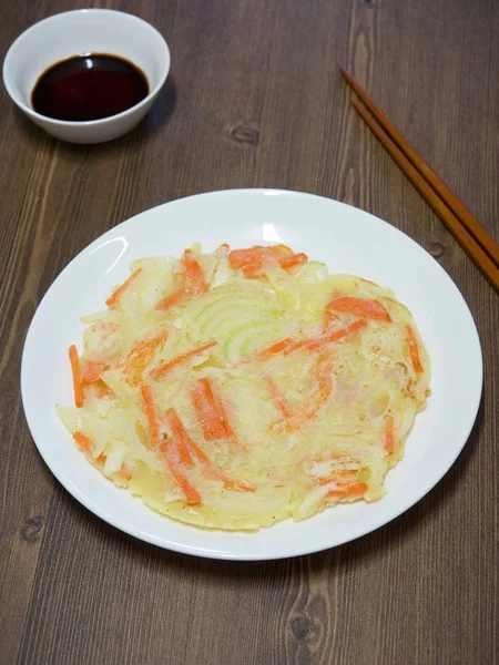 Koreanische Art Pfannkuchen Gemüse — Stockfoto