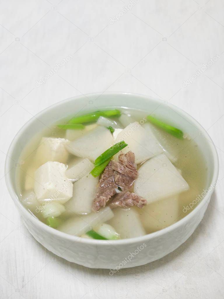 Korean food Beef radish soup