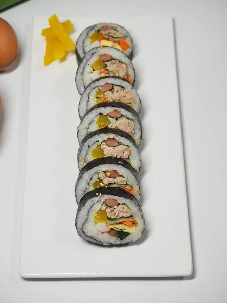 Korean Food Tuna Kimbap — Stok Foto