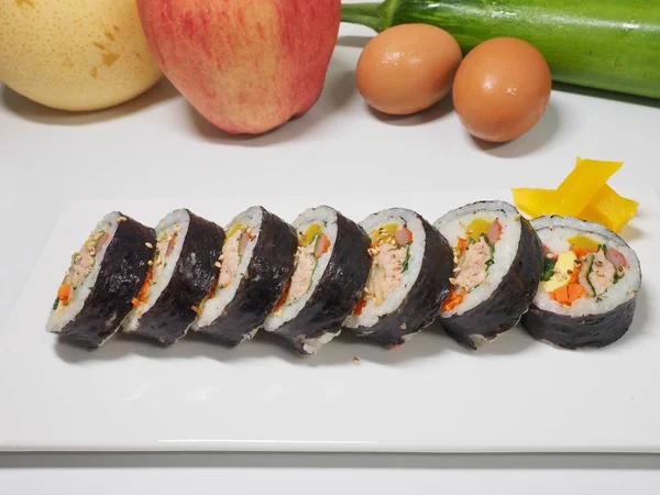 Korean Food Tuńczyka Kimbap — Zdjęcie stockowe