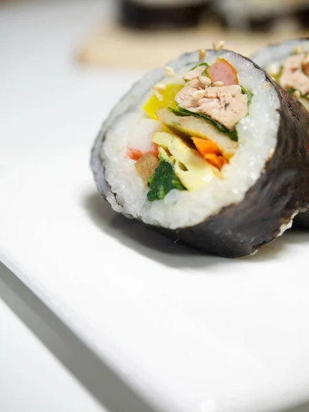 Korean Food Tuna Kimbap — Stok Foto