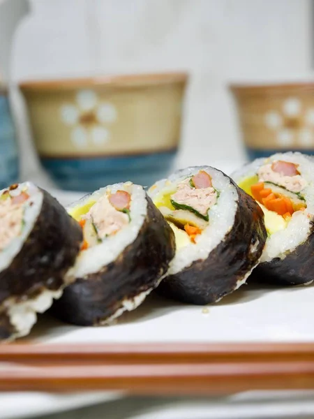 Korean Food Tuńczyka Kimbap — Zdjęcie stockowe