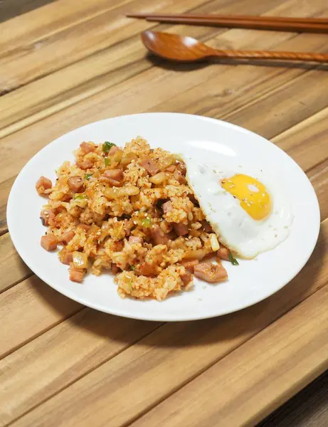 Comida Coreana Kimchi Arroz Frito — Fotografia de Stock