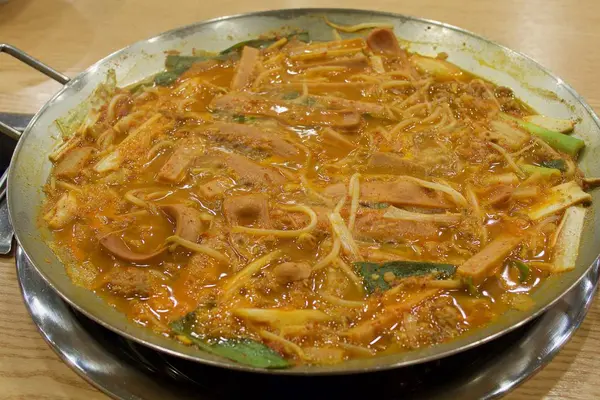 Comida Coreana Salchicha Picante Estofado —  Fotos de Stock