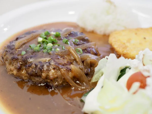 German hamburger steak, food