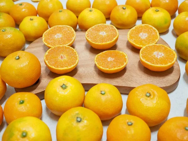 Frutta Fresca Coreana Jeju Agrumi Mandarino Mandarino — Foto Stock