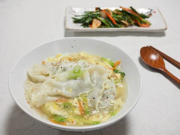 Nourriture Coréenne Dumpling Soupe — Photo