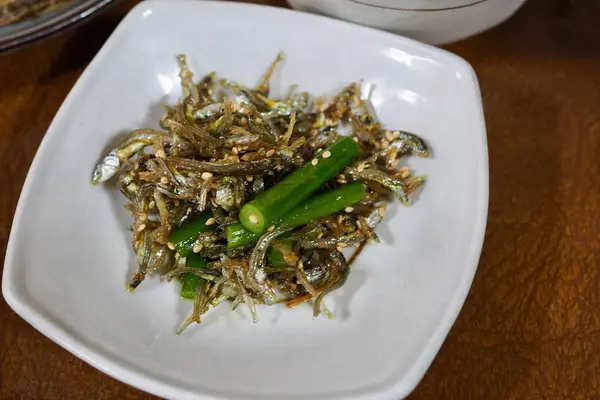 Nourriture Coréenne Anchois Frits — Photo