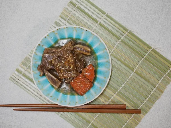 Koreanisches Essen Geschmorte Short Ribs Beef Rib Steak — Stockfoto