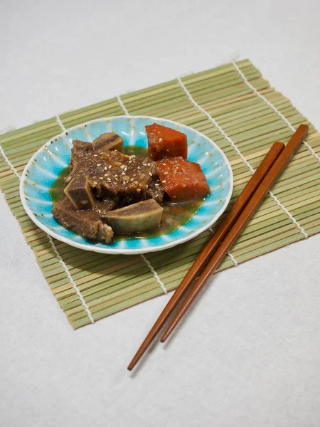 韩国菜面包条 牛肉条牛排 — 图库照片