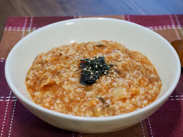 Koreański Żywności Kimchi Owsianka — Zdjęcie stockowe