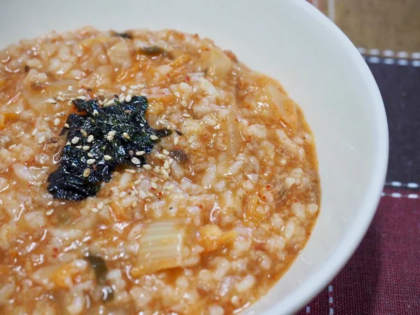 Korean food Kimchi porridge