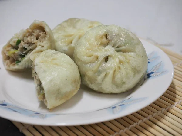 Bolinhos Comida Asiática Dim Sum Meatdumplings — Fotografia de Stock