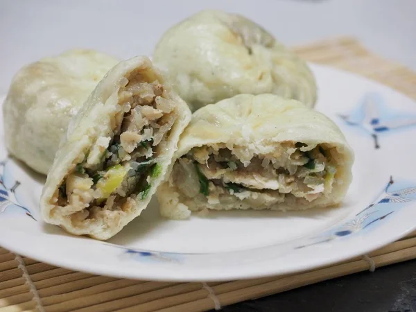 Bolinhos Comida Asiática Dim Sum Meatdumplings — Fotografia de Stock