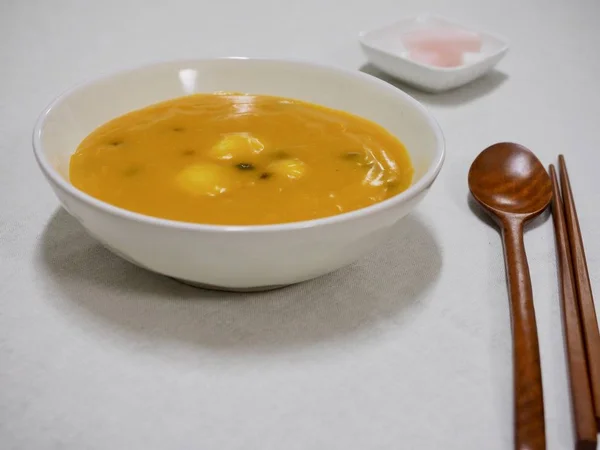 Cibo Coreano Porridge Zucca — Foto Stock