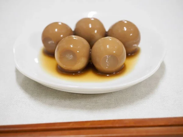 Азиатская Еда Соевый Соус Тушеные Перепелиные Яйца — стоковое фото
