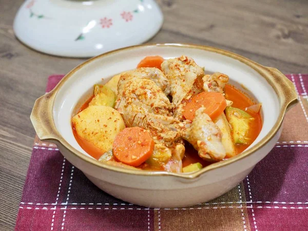 Pollo Picante Estofado Comida Coreana — Foto de Stock