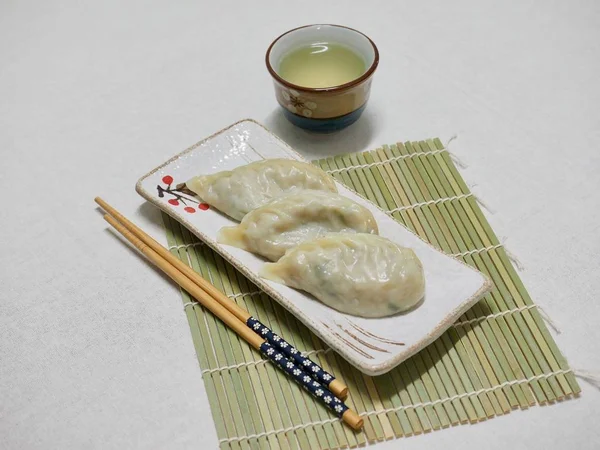 亚洲食品饺子 饺子和肉饺子 — 图库照片