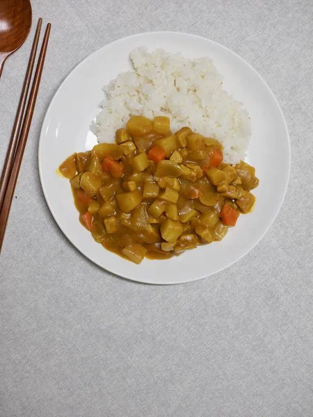 Asiatisches Essen Curry Reis — Stockfoto