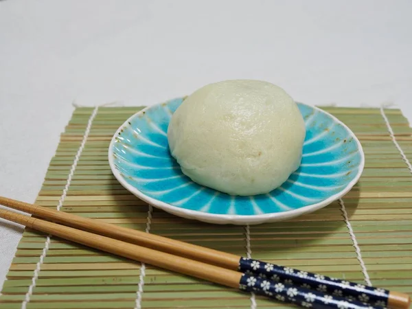 Comida Asiática Bollo Vapor Bollo Vapor Con Relleno Pasta Frijol — Foto de Stock