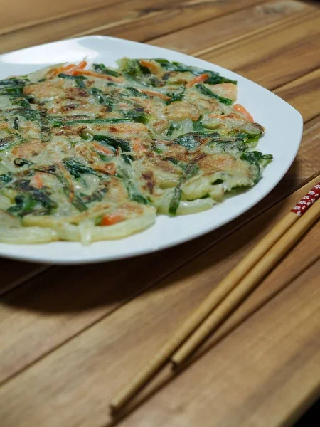 Korean Style Pancake Vegetable — Stock Photo, Image